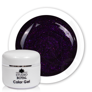 Royal Nails Color Gel: Studio Royal Nail-Art Color Gel Nr. 8 Dark Purple Glitter, 5ml