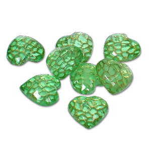 Royal Nails Rhinestones: Decorative stones Green Heart 10x10mm