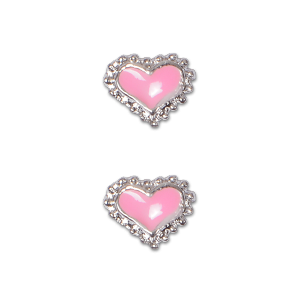 Royal Nails Rhinestones: Overlay heart pink