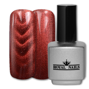 Royal Nails Vernis semi permanent: Gel de Couleur magnétique Bordeaux Red Glitter 11 ml.