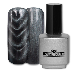 Royal Nails Smalto semipermanente: Gel di colore magnetico Silver Black Glitter 11 ml.
