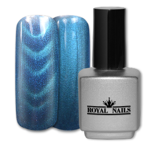 Royal Nails Smalto semipermanente: Gel di colore magnetico Sea Blue Glitter 11 ml.