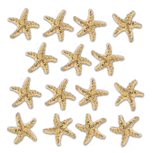 Royal Nails Strass: Nail Art forme étoile de mer d'or 15 Pieces