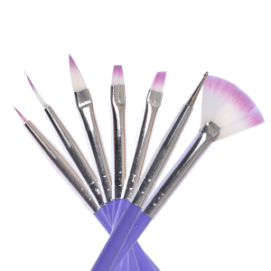 Royal Nails Gel Brush: Set of 7 purple colour decoration brushes