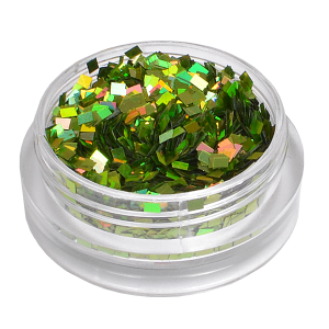 Royal Nails Glitter and Tinsel: Nail Art Hologram Glitter square Green Moss