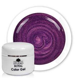 Royal Nails Color Gel: Studio Royal Color Gel per unghie Nr. 5 Dark Lavender Glimmer, 5ml