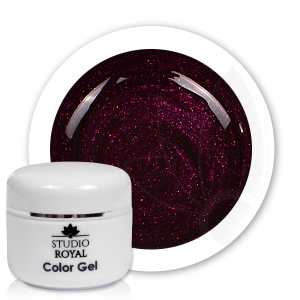 Royal Nails Gel de couleur: Studio Royal Gel de couleur pour ongles n° 6 Dark Cherry Sparkling, 5ml